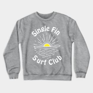 Single Fin Longboard Surfing Line art Sunset Crewneck Sweatshirt